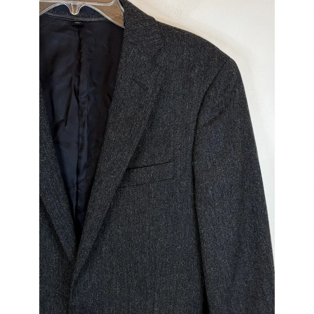 J CREW Ludlow Moon Blazer Men 36R English Wool Tweed Charcoal Gray Career Preppy